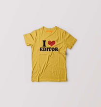 Load image into Gallery viewer, I LOVE EDITOR T-Shirt for Boy/Girl-Golden Yellow-Ektarfa.online