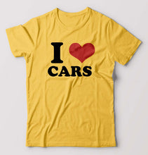 Load image into Gallery viewer, I LOVE CARS T-Shirt for Men-Golden Yellow-Ektarfa.online