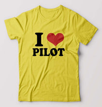 Load image into Gallery viewer, I LOVE PILOT T-Shirt for Men-Yellow-Ektarfa.online