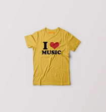 Load image into Gallery viewer, I LOVE MUSIC T-Shirt for Boy/Girl-Golden Yellow-Ektarfa.online