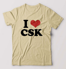 Load image into Gallery viewer, I LOVE CSK T-Shirt for Men-Beige-Ektarfa.online