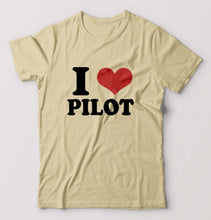 Load image into Gallery viewer, I LOVE PILOT T-Shirt for Men-Beige-Ektarfa.online