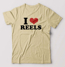 Load image into Gallery viewer, I LOVE REELS T-Shirt for Men-Beige-Ektarfa.online