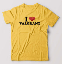 Load image into Gallery viewer, I LOVE VALORANT T-Shirt for Men-Golden Yellow-Ektarfa.online