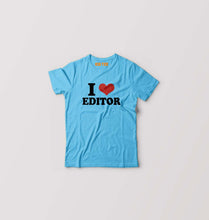 Load image into Gallery viewer, I LOVE EDITOR T-Shirt for Boy/Girl-Light Blue-Ektarfa.online