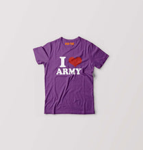Load image into Gallery viewer, I Love Army T-Shirt for Boy/Girl-Purple-Ektarfa.online