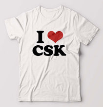 Load image into Gallery viewer, I LOVE CSK T-Shirt for Men-White-Ektarfa.online