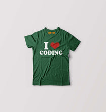 Load image into Gallery viewer, I LOVE CODING T-Shirt for Boy/Girl-Dark Green-Ektarfa.online