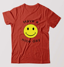 Load image into Gallery viewer, Nice Day Emoji T-Shirt for Men-Brick Red-Ektarfa.online
