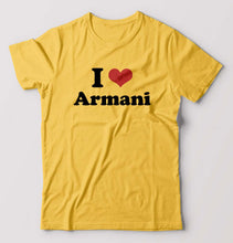 Load image into Gallery viewer, I Love Armani T-Shirt for Men-Golden Yellow-Ektarfa.online