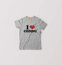 Load image into Gallery viewer, I LOVE CODING T-Shirt for Boy/Girl-Grey-Ektarfa.online