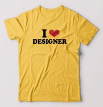 Load image into Gallery viewer, I LOVE DESIGNER T-Shirt for Men-Golden Yellow-Ektarfa.online