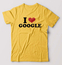 Load image into Gallery viewer, I LOVE GOOGLE T-Shirt for Men-Golden Yellow-Ektarfa.online