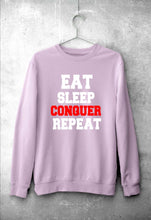 Load image into Gallery viewer, eat sleep conquer repeat Unisex Sweatshirt for Men/Women-Light Pink-Ektarfa.online