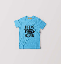 Load image into Gallery viewer, life is better with friends Kids T-Shirt for Boy/Girl-Light Blue-Ektarfa.online