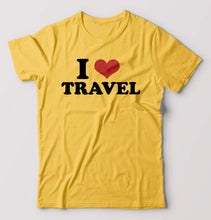 Load image into Gallery viewer, I LOVE TRAVEL T-Shirt for Men-Golden Yellow-Ektarfa.online