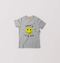 Load image into Gallery viewer, Nice Day Emoji Kids T-Shirt for Boy/Girl-Grey-Ektarfa.online
