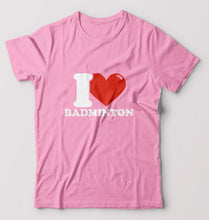 Load image into Gallery viewer, I Love Badminton T-Shirt for Men-Light Baby Pink-Ektarfa.online