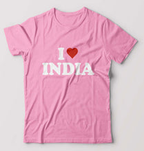 Load image into Gallery viewer, I Love India T-Shirt for Men-Light Baby Pink-Ektarfa.online