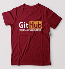 Load image into Gallery viewer, GitHub T-Shirt for Men-Maroon-Ektarfa.online