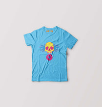 Load image into Gallery viewer, Cartoon Skull Kids T-Shirt for Boy/Girl-Light Blue-Ektarfa.online