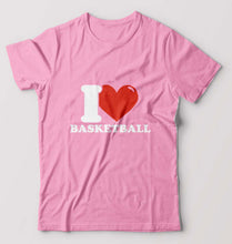 Load image into Gallery viewer, I Love Basketball T-Shirt for Men-Light Baby Pink-Ektarfa.online