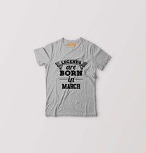 Load image into Gallery viewer, Legends are Born in March Kids T-Shirt for Boy/Girl-Grey-Ektarfa.online