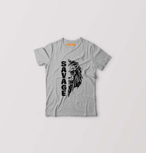 Load image into Gallery viewer, Savage Lion Kids T-Shirt for Boy/Girl-Grey-Ektarfa.online