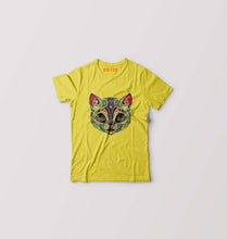 Load image into Gallery viewer, Psychedelic Cat Kids T-Shirt for Boy/Girl-Yellow-Ektarfa.online