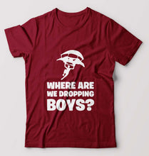 Load image into Gallery viewer, PUBG Where Are We Dropping Boys T-Shirt for Men-Maroon-Ektarfa.online