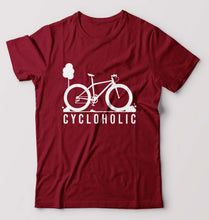 Load image into Gallery viewer, Cycloholic T-Shirt for Men-Maroon-Ektarfa.online