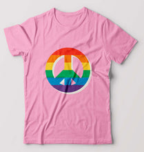 Load image into Gallery viewer, Peace Pride T-Shirt for Men-Light Baby Pink-Ektarfa.online