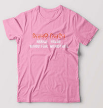 Load image into Gallery viewer, Nirbhau Nirvair T-Shirt for Men-Light Baby Pink-Ektarfa.online