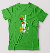 Load image into Gallery viewer, You Can't Save The World Alone Justice League T-Shirt for Men-Flag Green-Ektarfa.online