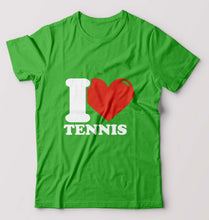 Load image into Gallery viewer, I Love Tennis T-Shirt for Men-flag green-Ektarfa.online