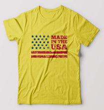 Load image into Gallery viewer, USA America T-Shirt for Men-Yellow-Ektarfa.online