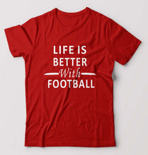 Load image into Gallery viewer, Life Football T-Shirt for Men-Red-Ektarfa.online