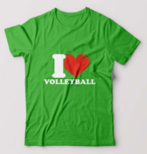 Load image into Gallery viewer, I Love Volleyball T-Shirt for Men-flag green-Ektarfa.online