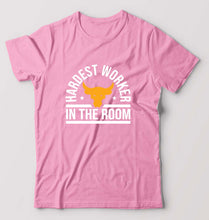 Load image into Gallery viewer, Hardest Worker In the Room Gym T-Shirt for Men-Light Baby Pink-Ektarfa.online