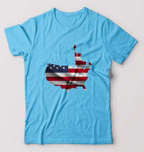 Load image into Gallery viewer, USA America T-Shirt for Men-Light Blue-Ektarfa.online