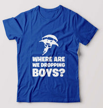 Load image into Gallery viewer, PUBG Where Are We Dropping Boys T-Shirt for Men-Royal Blue-Ektarfa.online