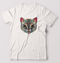 Load image into Gallery viewer, Psychedelic Cat T-Shirt for Men-White-Ektarfa.online