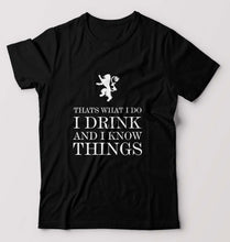 Load image into Gallery viewer, GOT Game of Thrones I Drink And Know Things T-Shirt for Men-Black-Ektarfa.online