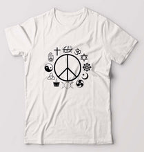 Load image into Gallery viewer, Peace Religious Symbols T-Shirt for Men-White-Ektarfa.online