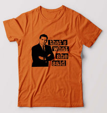 Load image into Gallery viewer, Michael Scott That's What She Said T-Shirt for Men-Orange-Ektarfa.online