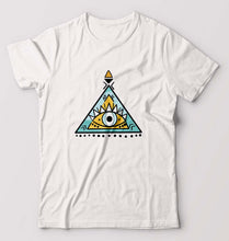 Load image into Gallery viewer, Psychedelic Triangle eye T-Shirt for Men-White-Ektarfa.online