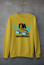 Load image into Gallery viewer, Swimming Unisex Sweatshirt for Men/Women-Mustard yellow-Ektarfa.online