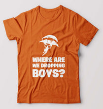 Load image into Gallery viewer, PUBG Where Are We Dropping Boys T-Shirt for Men-Orange-Ektarfa.online
