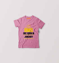 Load image into Gallery viewer, Kings Are Born In January Kids T-Shirt for Boy/Girl-Pink-Ektarfa.online