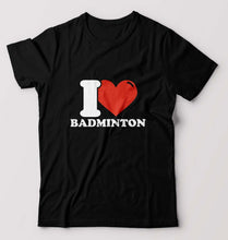Load image into Gallery viewer, I Love Badminton T-Shirt for Men-Black-Ektarfa.online